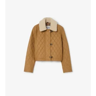 Shearling Collar Quilted Cotton Howle Jacket