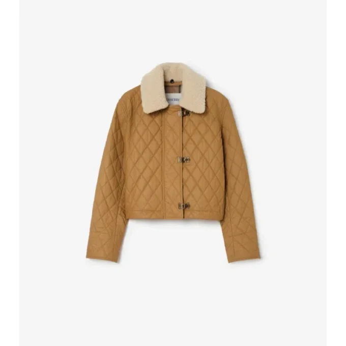 Shearling Collar Quilted Cotton Howle Jacket