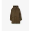Shearling Trim Gabardine Parka