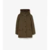Shearling Trim Gabardine Parka