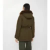 Shearling Trim Gabardine Parka
