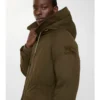 Shearling Trim Gabardine Parka