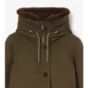 Shearling Trim Gabardine Parka