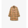 Short Check Coated Raffia-Effect Summerside Trench Coat