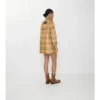 Short Check Coated Raffia-Effect Summerside Trench Coat
