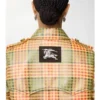 Short Check Coated Raffia-Effect Summerside Trench Coat