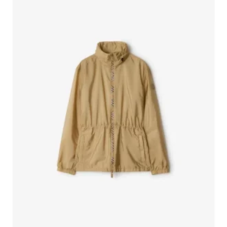 Short Checker-Tape Nylon Parka