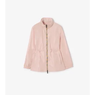 Short Checker-Tape Nylon Parka