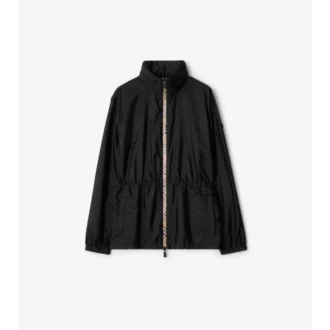 Short Checker-Tape Nylon Parka