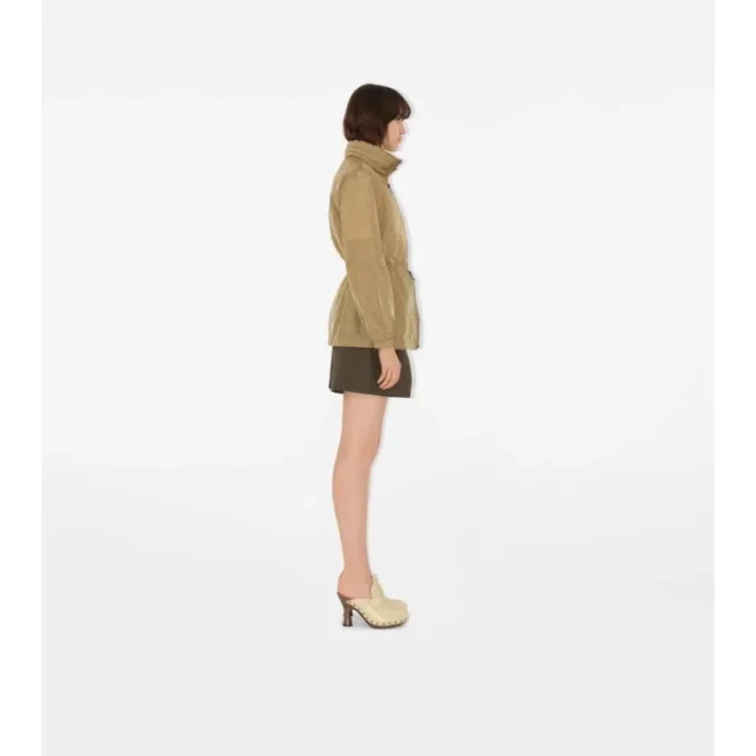 Short Checker-Tape Nylon Parka