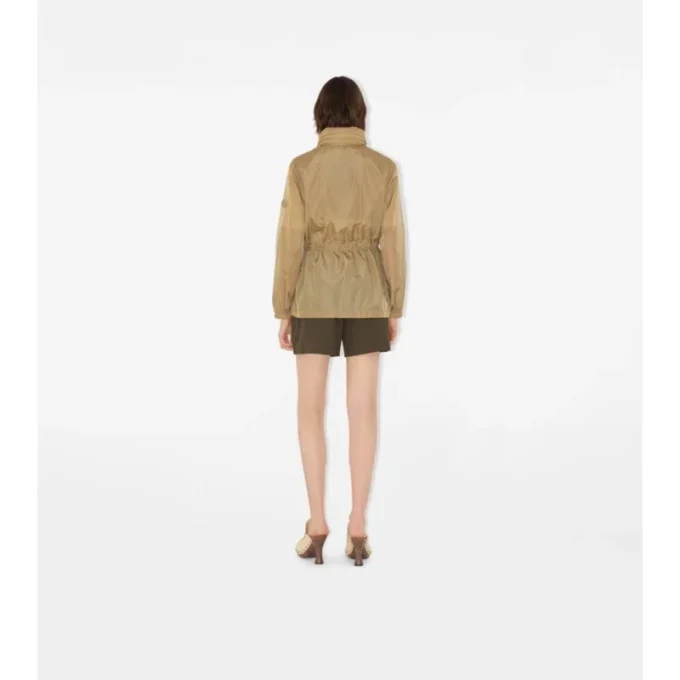 Short Checker-Tape Nylon Parka