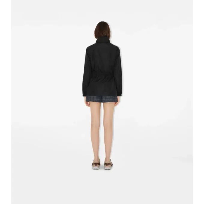 Short Checker-Tape Nylon Parka