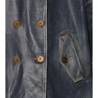 Short Coated Denim Trench Coat