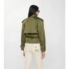 Short Nylon Blend Trench Coat