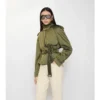 Short Nylon Blend Trench Coat