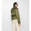 Short Nylon Blend Trench Coat