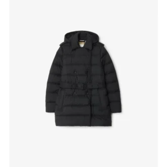 Short Nylon Hooded Puffer Coat