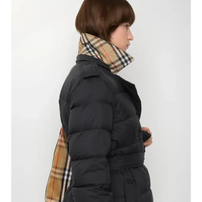 Short Nylon Hooded Puffer Coat