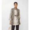 Short Python Print Coated Cotton Stonehaven Car Coat