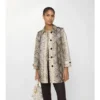 Short Python Print Coated Cotton Stonehaven Car Coat