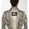 Short Python Print Coated Cotton Stonehaven Car Coat