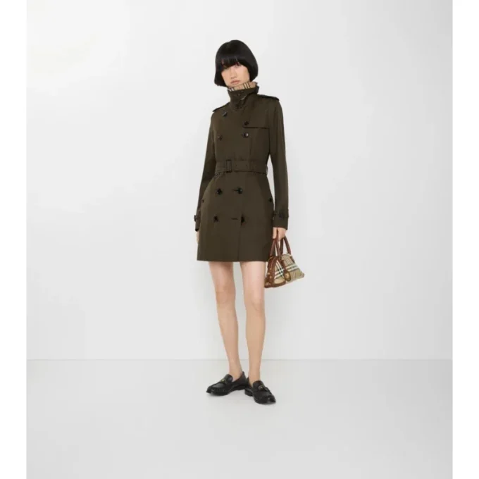 Short Tropical Gabardine Kensington Trench Coat