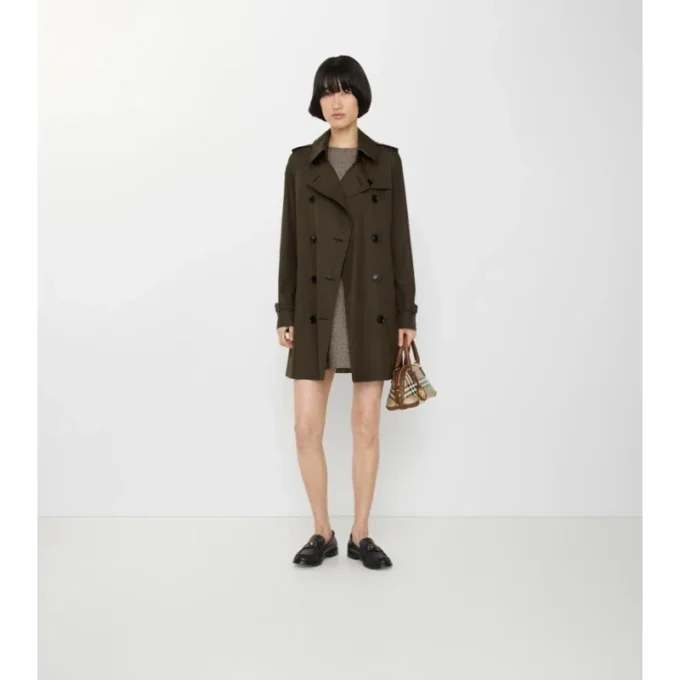 Short Tropical Gabardine Kensington Trench Coat