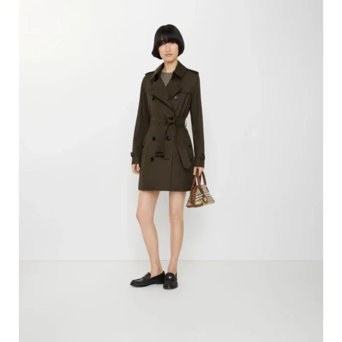 Short Tropical Gabardine Kensington Trench Coat