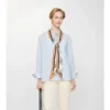 Skinny Check Knight Stamp Silk Scarf