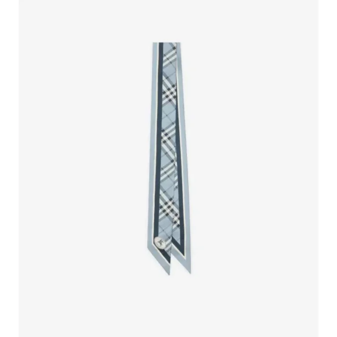 Skinny Check Silk Scarf