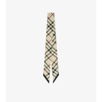 Skinny Check Silk Scarf