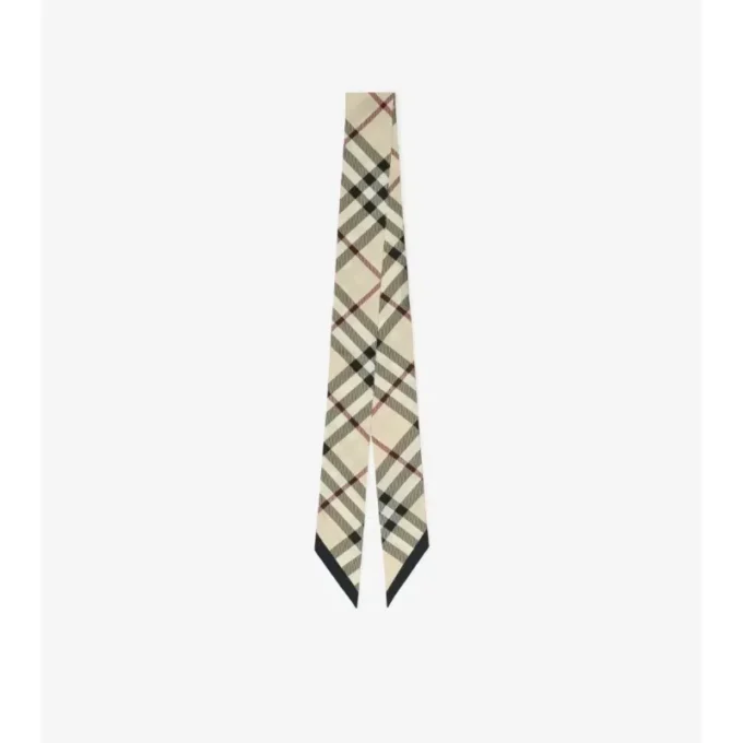 Skinny Check Silk Scarf
