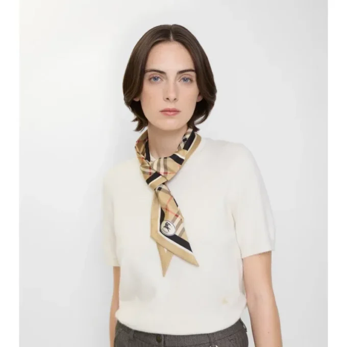 Skinny Check Silk Scarf