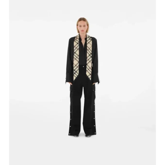 Skinny Check Silk Scarf