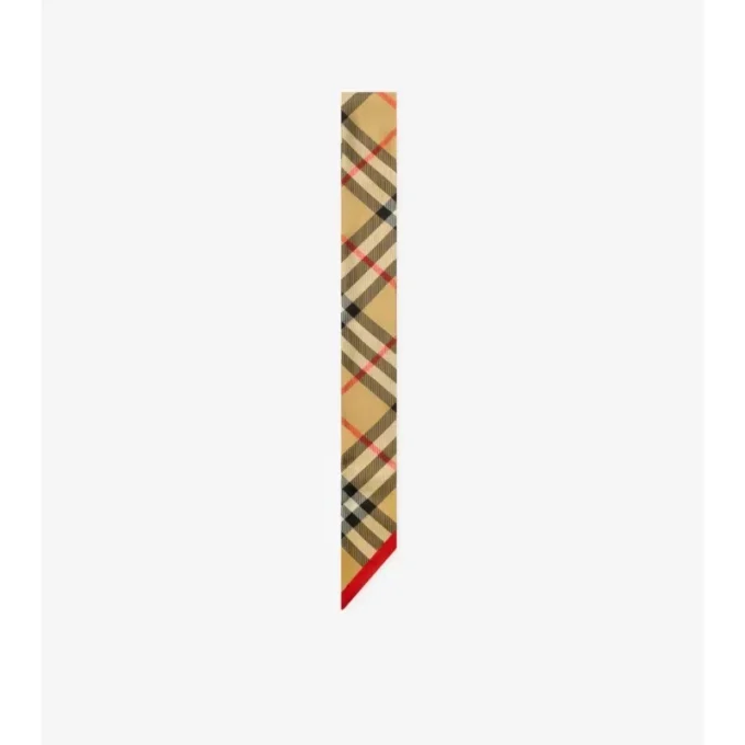 Skinny Check Silk Scarf