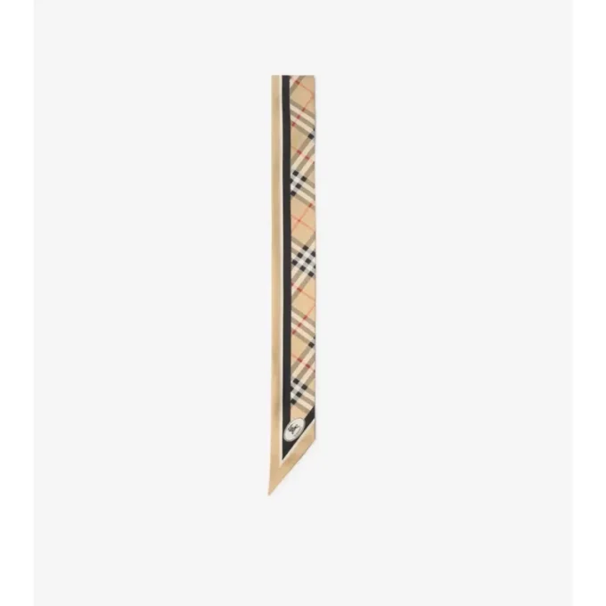 Skinny Check Silk Scarf