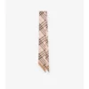 Skinny Contrast Check Silk Scarf