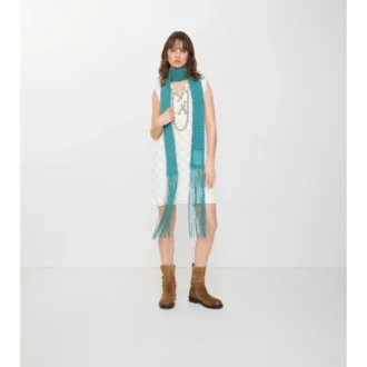 Skinny Crochet Leather Scarf