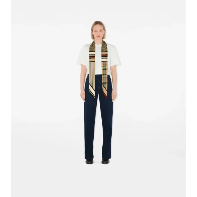 Skinny Montage Silk Scarf