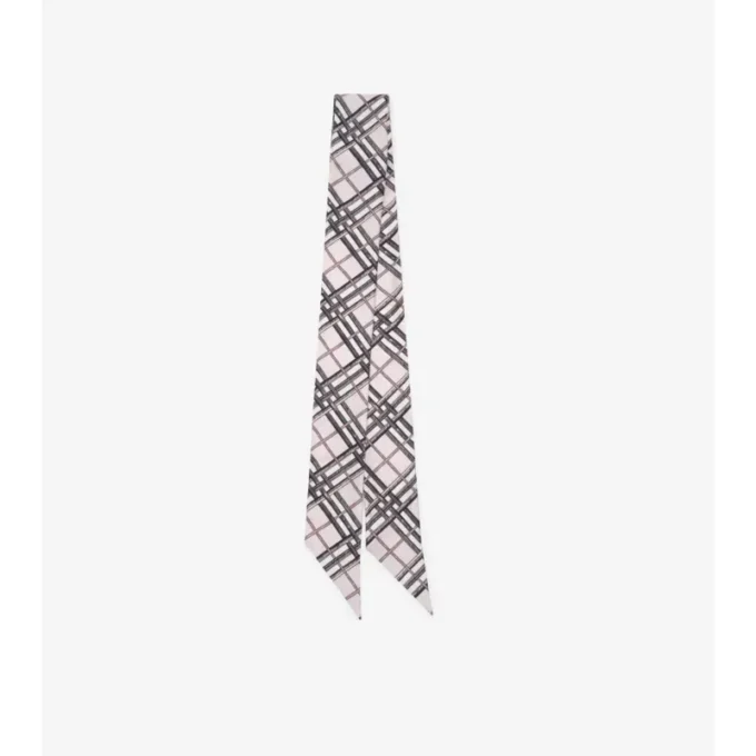 Skinny Reversible Etched Knight Silk Scarf