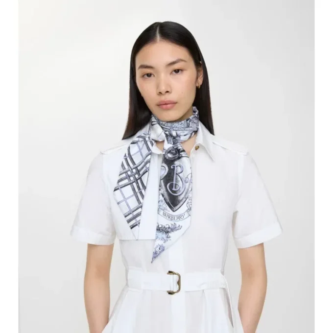 Skinny Reversible Etched Knight Silk Scarf
