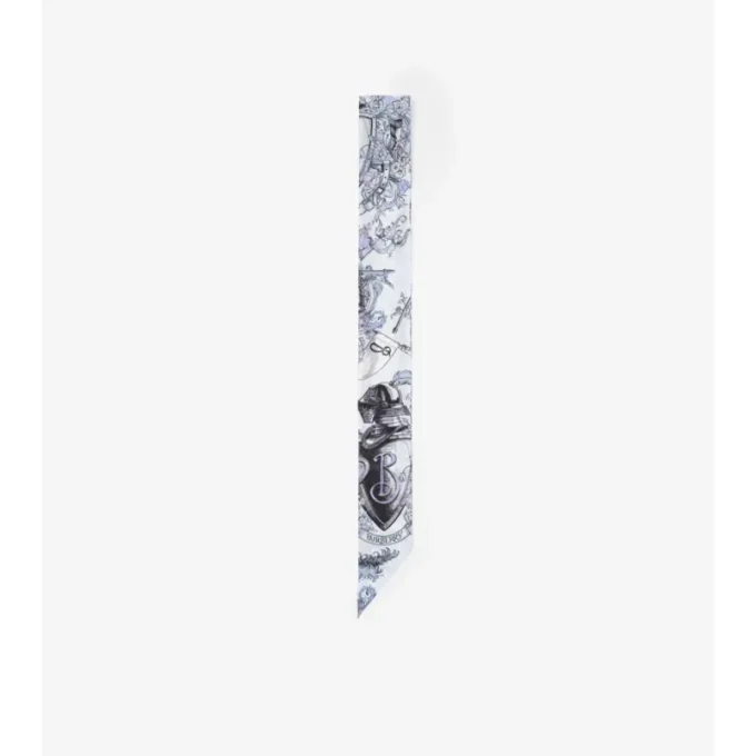 Skinny Reversible Etched Knight Silk Scarf
