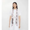 Skinny Reversible Etched Knight Silk Scarf