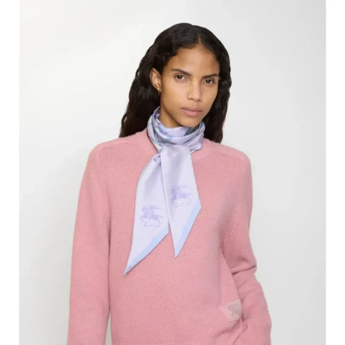 Skinny Watercolour Check Silk Scarf