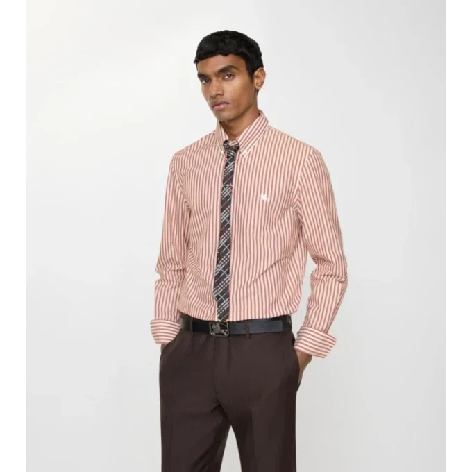 Slim Fit Striped Cotton Shirt