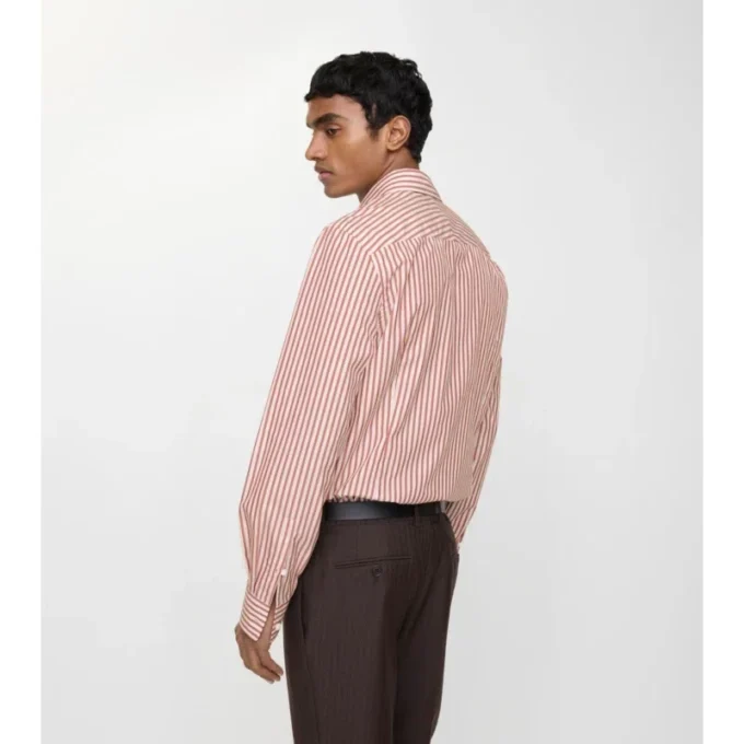 Slim Fit Striped Cotton Shirt