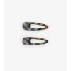 Small Check Hair Clips