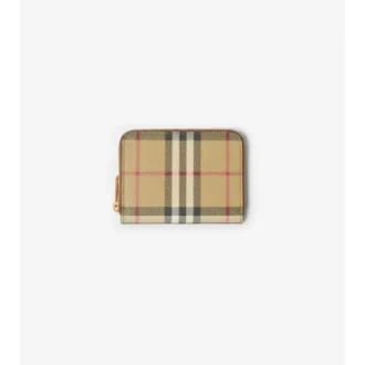 Small Check Zip Wallet