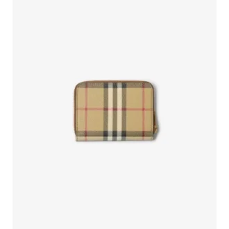 Small Check Zip Wallet