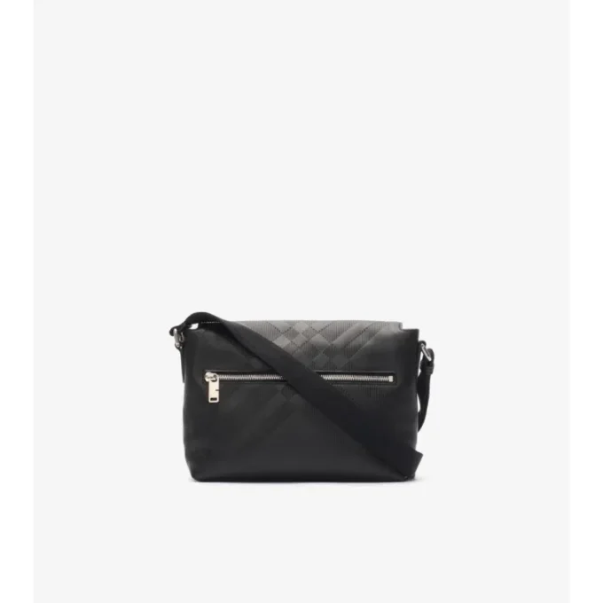 Small Embossed Check Buckled Messenger Bag 